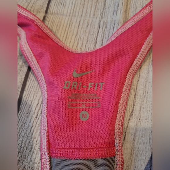 Nike •Size Medium• Dri-Fit Pink Digital Racerback Athletic Tank w/ Built in Bra - Picture 2 of 7